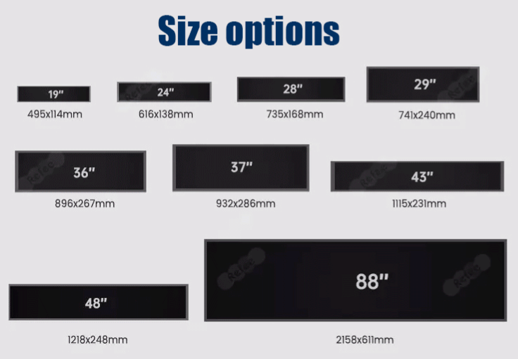 multiple size of stretched LCD display